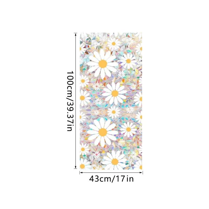 Double-sided Rainbow Design Static Window Privacy Film Colorful Stained Glass Window Film for Privacy Sun Blocking for Windows