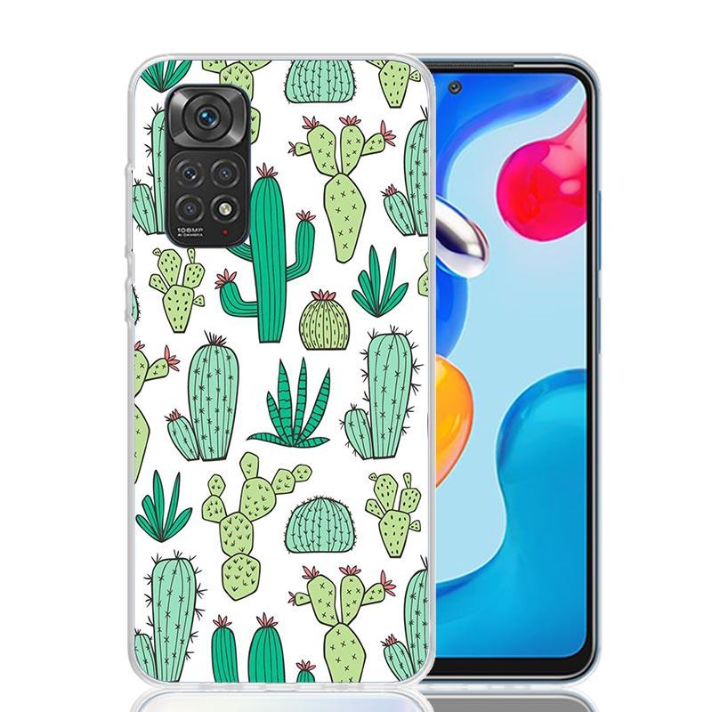 Cactus Vintage Flower Case Phone Cover for Xiaomi Redmi Note 14 13 12S 12 11S 11 11T 11E 10S 10 Pro Plus 5G Trend Fundas Note 13