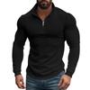 Retro Autumn/Winter Men's Half-Zip Small Check Casual Stand-Up Collar Long-Sleeved Sweatshirt