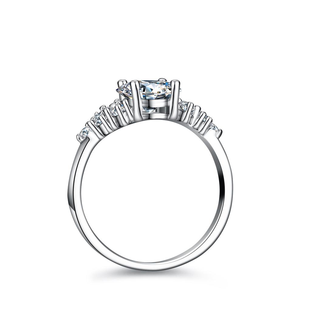 Pierścionek z diamentem Moissanite w kolorze D dla kobiet, srebro próby 925, 1,5 karata, obrączka ślubna w kształcie jajka w kształcie gołębia, propozycja pierścionka z diamentem na prezent dla dziewczyny