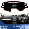 For Subaru Outback 2015-2019 2016 2017 2018 Car Dashboard Cover Avoid Light Pad Anti-UV Carpets Non-Slip Mat LHD RHD
