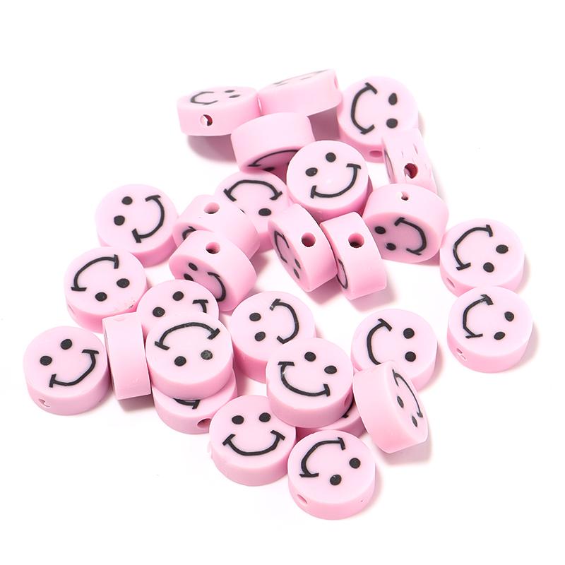 50Pcs Cute Soft Pottery Fruit Bead Clay Animal Pattern Loose Bead  Diy Children Girl Charm Jewelry Bracelets Necklace Supplies