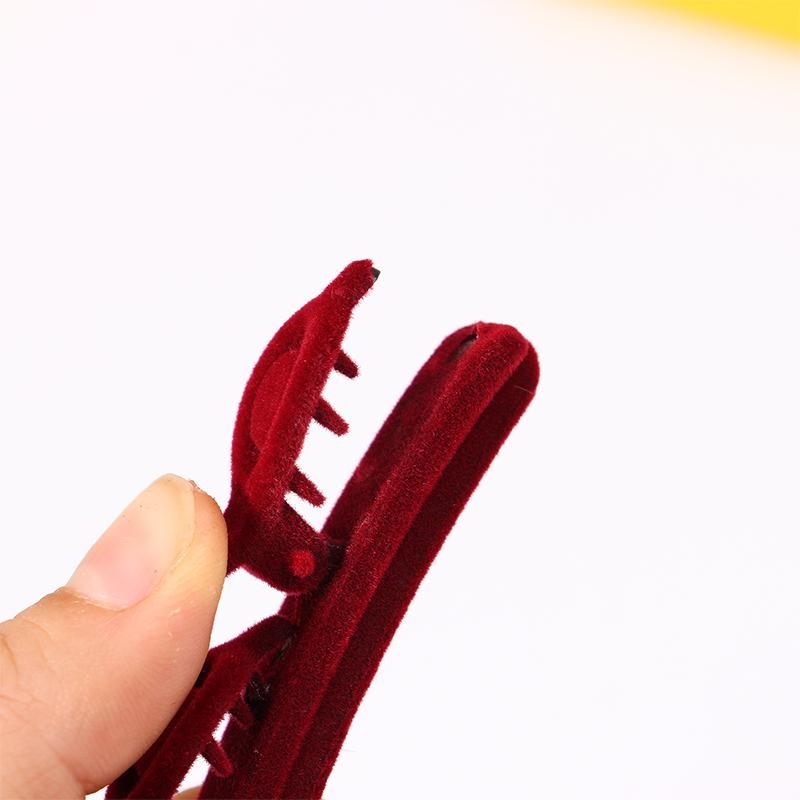 Beflockte Pony Haar Clip Kopfbedeckungen Frauen süße Haarspangen Hairgrip geflochtene Haarnadeln Haar-Accessoires