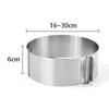 Stainless Steel 6-20cm Adjustable Telescopic Mousse Ring Circle Mold Rustproof With Scale Round Cake Rings Reusable Baking Tool