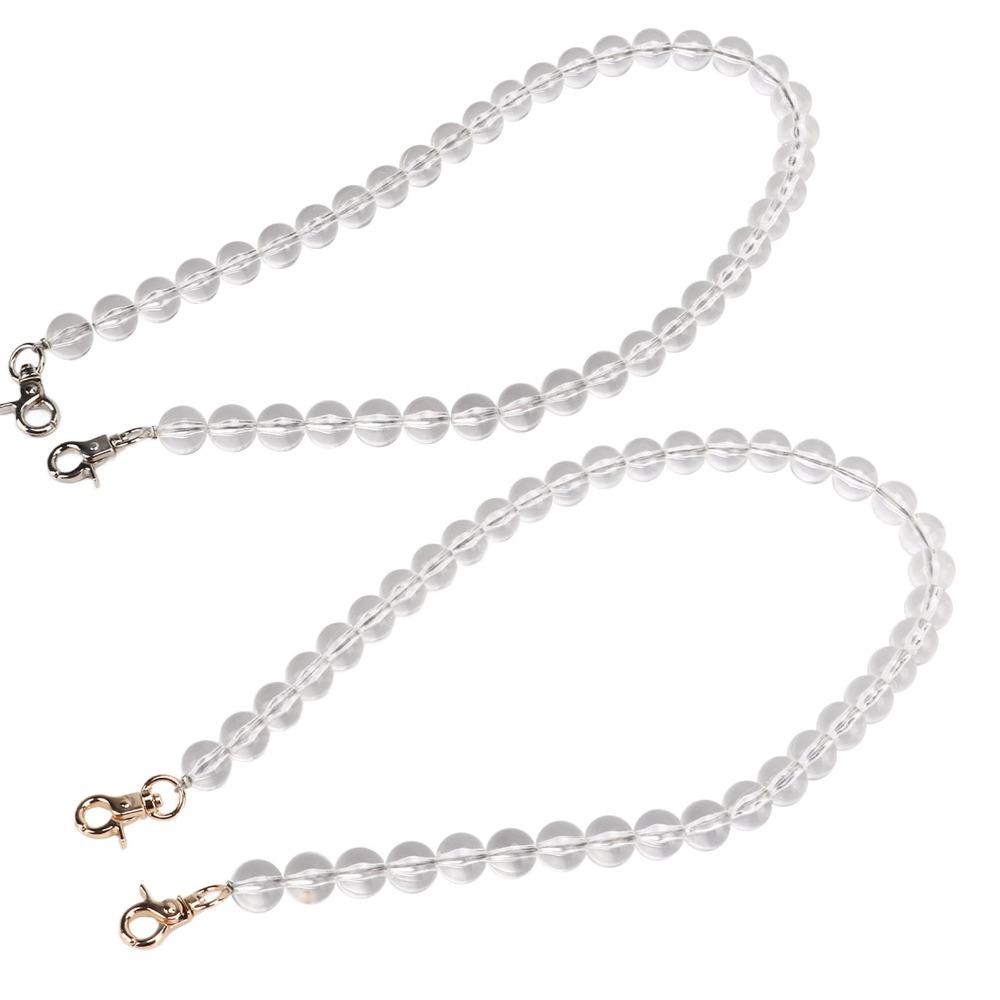 2pcs Transparent Bag Chain Acrylic Beads Purse Chain Bead Assortments Purse Strap  Crossbody Use