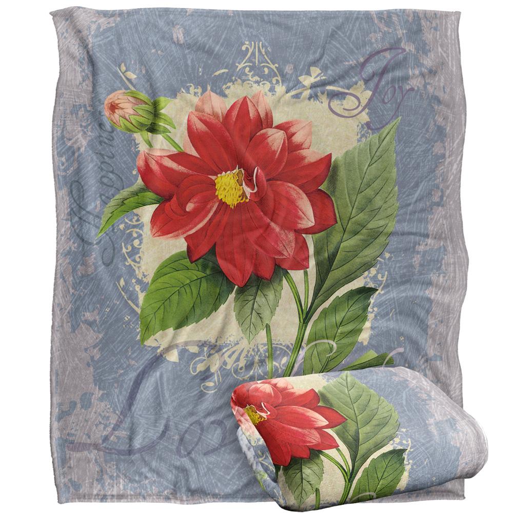 JQ Licensing Love Happiness Joy 2 Silky Flower Supersoft Blanket