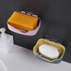Double Layer Soap Box Bathroom Soap Storage Container Wall-mounted Drain Soap Dish Holder Shower Accessorie