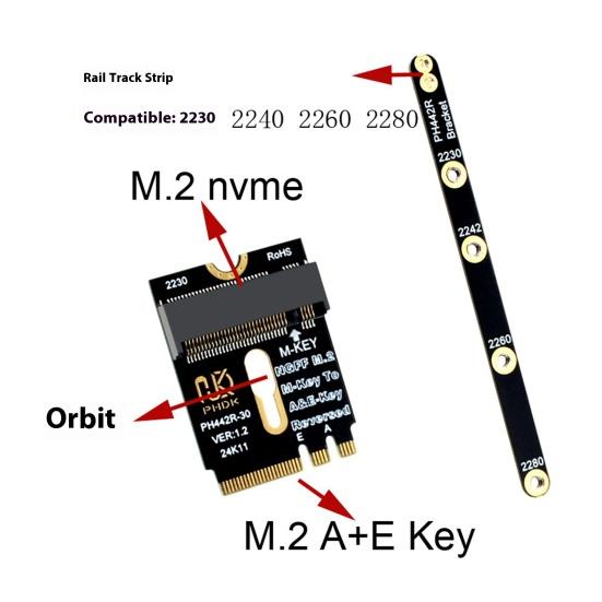 M.2 A&E to NVME SSD Expansion Card Supports 2230/2242/2260/2280 Computer Motherboard M2 Key A-E to NVME SSD PCIe 4.0 Extension Adapter PCB Board