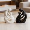 Abstract Human And Cat Figurine Modern Decorative Men Women Cat Statue