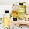 2 oz kleine klare Glasflaschen mit Deckeln für Flüssigkeiten, winzige kurze Gläser mit Kappen, Mini-Glas-Saftflaschen für Tränke, Ingwer-Shots