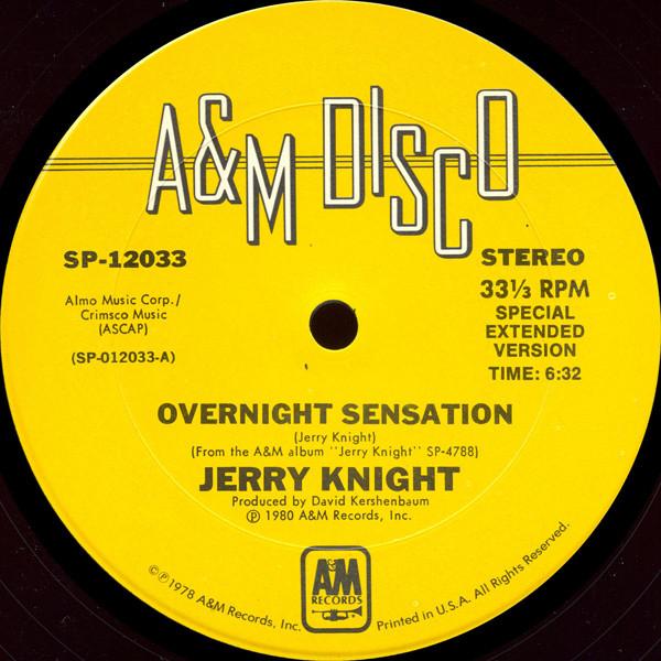 

12inch Record JERRY KNIGHT Overnight Sensation Freek Show SP12033 AM DISCO 1980 US SoulFunk Used