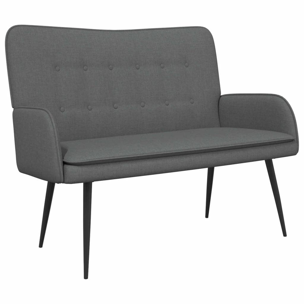 2 Seater Sofa Dark Grey 115 x 61 x 87 cm Fabric