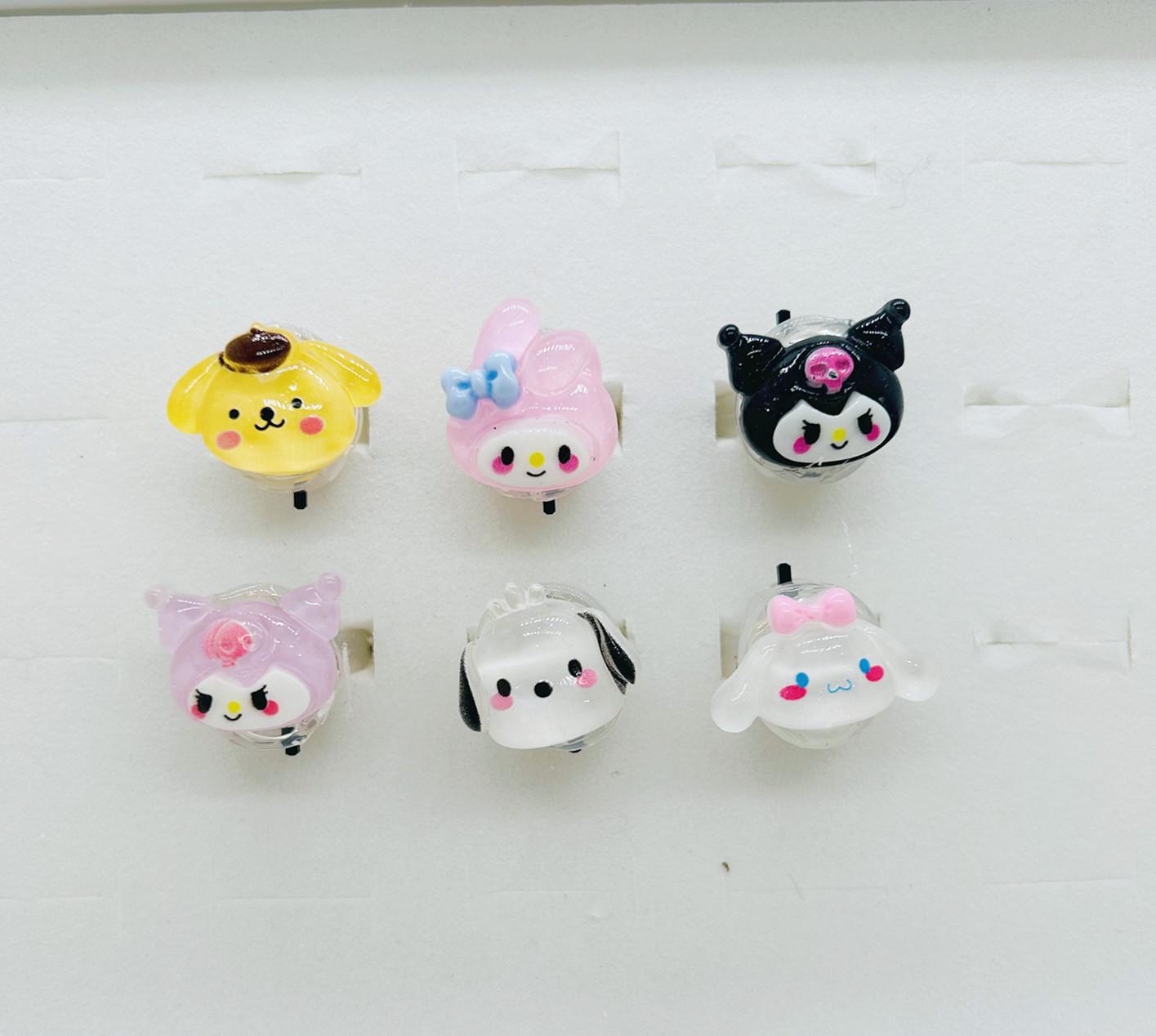 Kuromi Flashing Light Ring - Cute Sanrio Cartoon Luminous Finger Toy for Girls