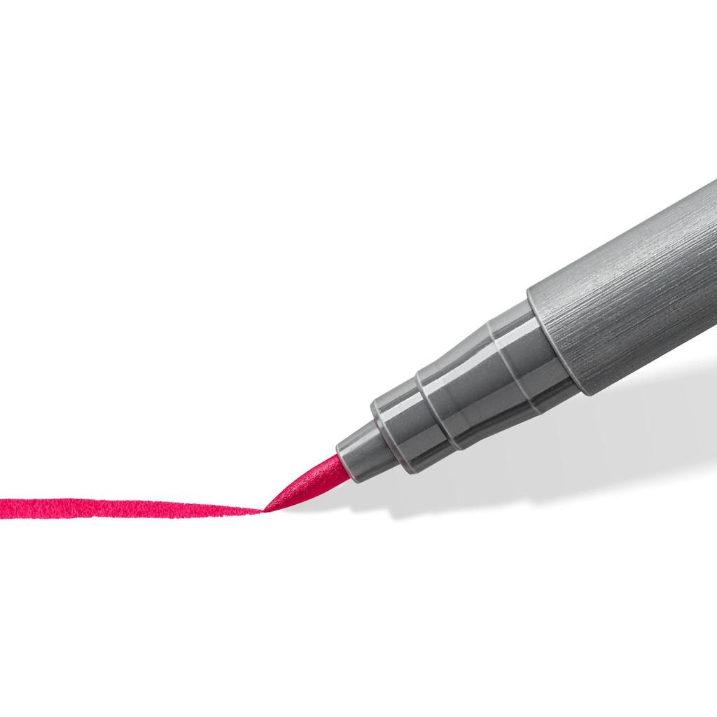 Staedtler Water-Based Pigment Brush Pen, 12 Colors, 1 Set, 371 C12-1