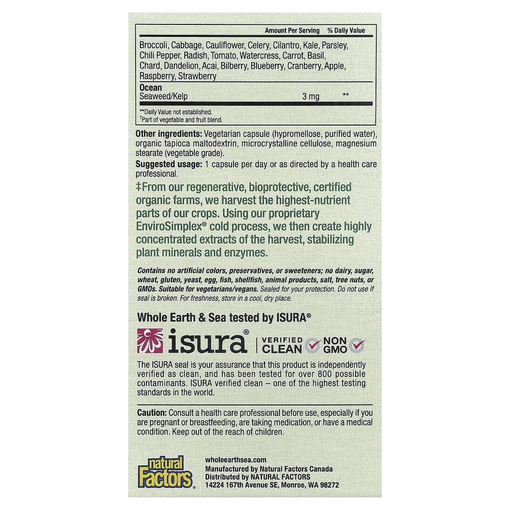 Natural Factors, Whole Earth & Sea®, Multi for Men 50+, 60 Veggie Capsules