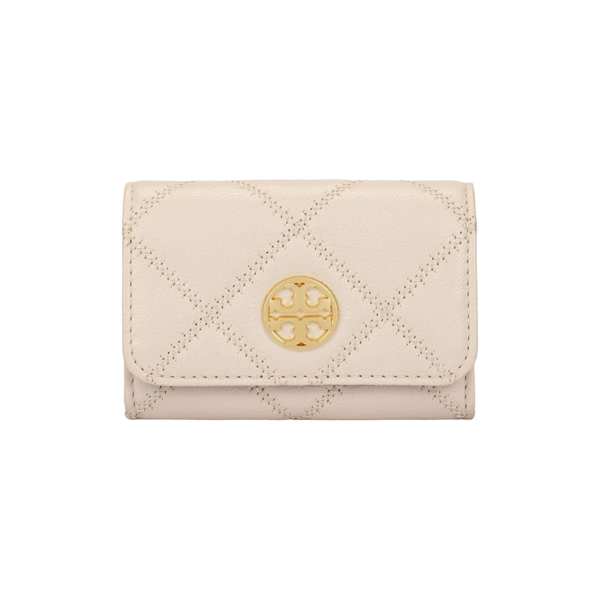 TORY BURCH Willa Leather Wallet Womens Cheese White One Size