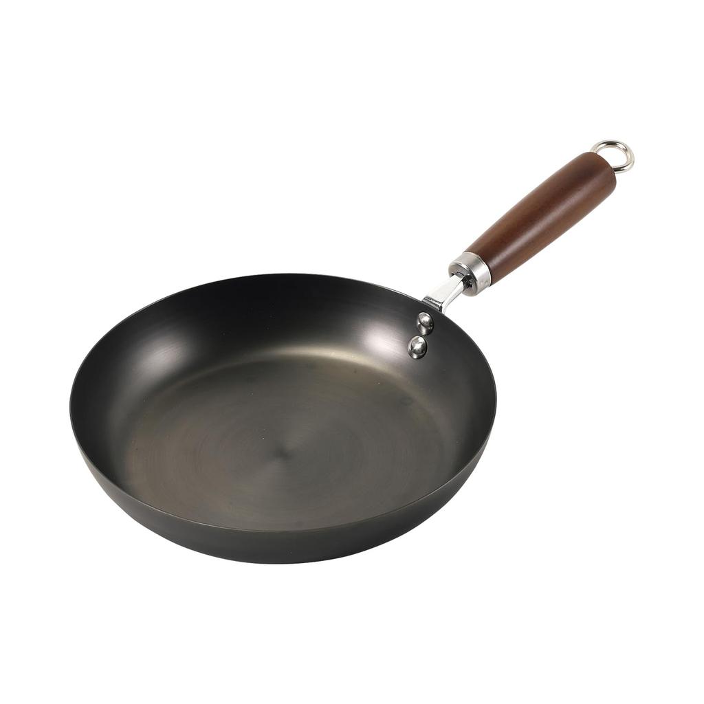 Pearl Metal Frying Pan, Black, 24cm, Iron, Rust-Resistant, Nitrided HC-551