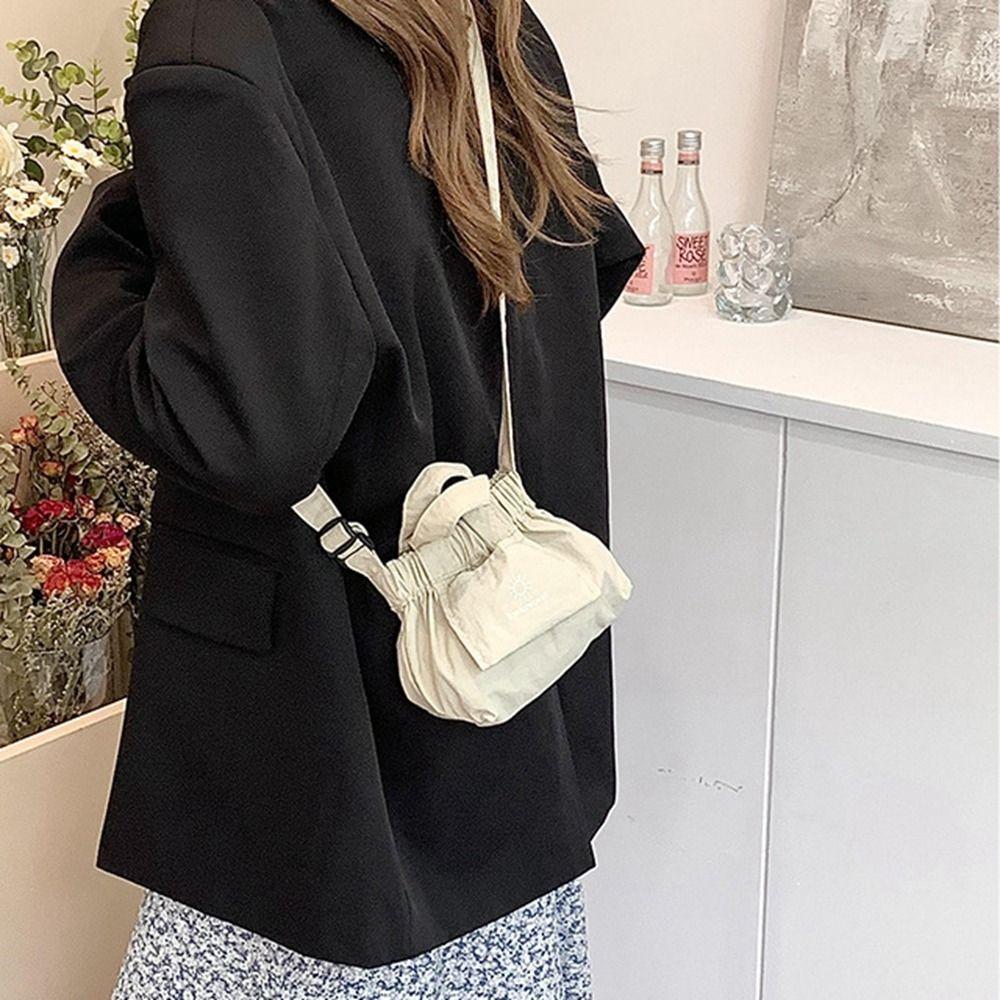 Small Nylon Shoulder Bag Korean Style Dumpling Bag Cute Canvas Messenger Bag  Office Worker