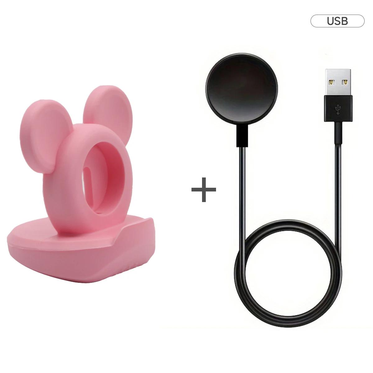 

Charger stand+USB cable for Apple Watch Series 10 9 8 7 6 SE 5 4 iWatch silicone 46 45 44mm 42mm 41mm 40mm Watch charging stand