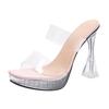 Voesnees Stripper Shoes 2024 New Summer Woman Sandals Elegant High Heels Clear Fine Mules Platform Outside Ladies Shoes