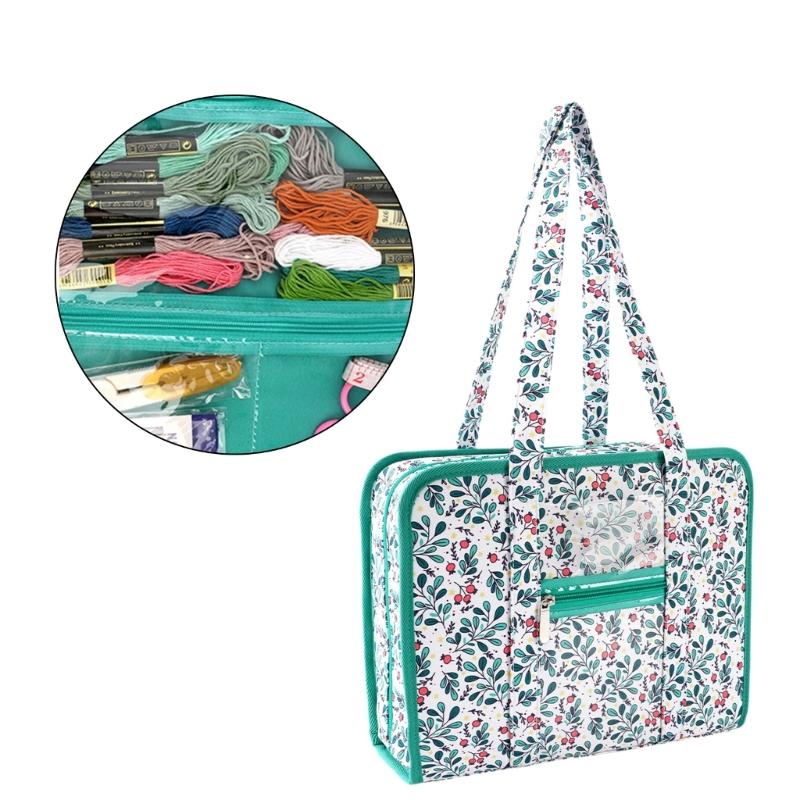 Waterproof Embroidery Thread Storage Bag with Multiple Compartment Designs for Sewing Supplies