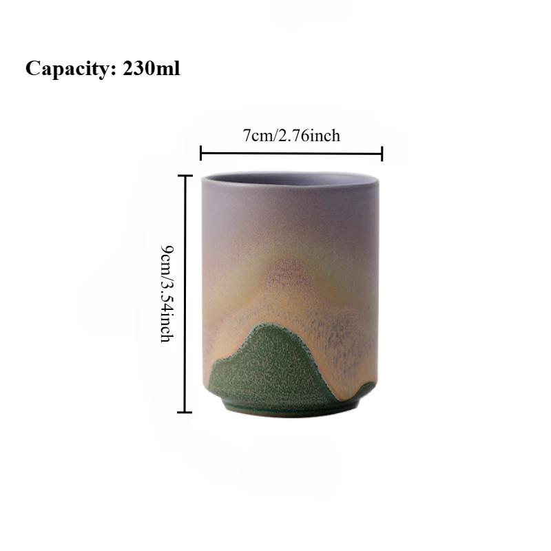 Japanese Kiln Ceramic Cup Handmade Rough Pottery Artisan Tea Cup for Traditional Tea Ceremony, Multi-Purpose (Tea/Coffee/Water)