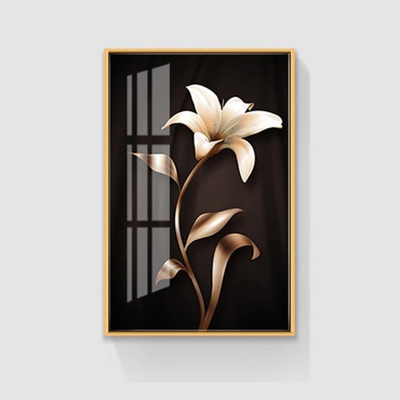 Moderne Lett Luksus Dekorativt Maleri Svart Gull Blomster Plakat Nordisk Kunst Plante Blad Lerretsmaleri Veggkunst