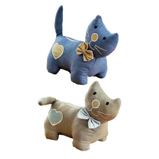 Stoff Katze Dekorativer Türstopper Cartoon Kätzchen Beschwert Innen Türstopper Winddicht Zuhause Büro Boden Stofftier Türstopper