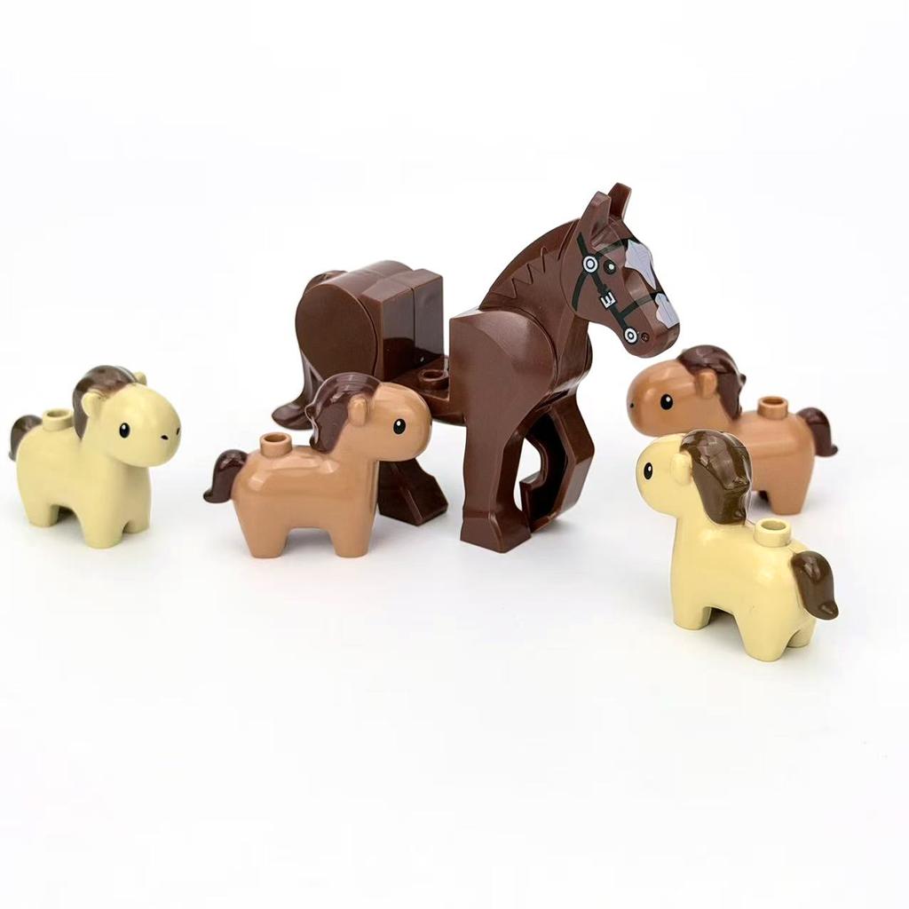 Afrikanische Wildtiere Bausteine Set Löwe Elefant Kamel Hirsch Wolf Giraffe Spielzeugmodell für Kinder Kreatives Kindergeschenk Stein S041