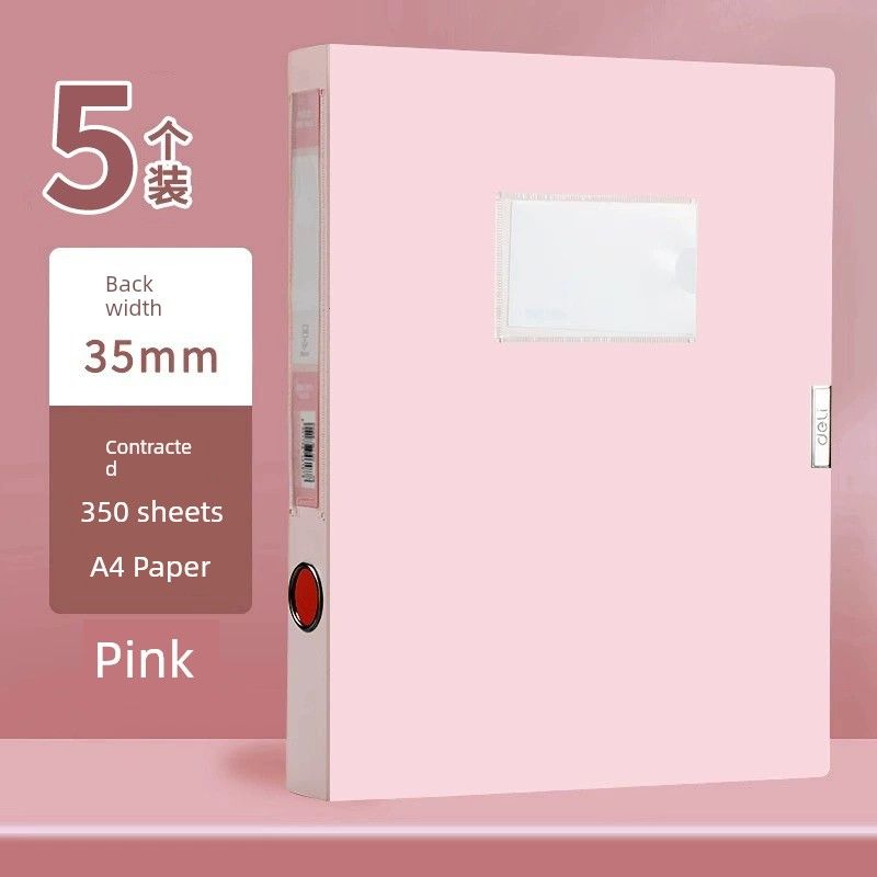 

Deli Large Capacity Accounting Voucher Curriculum Vitae File Box [about 350 Sheets] [Back Width 35mm] Pink 5 Pack