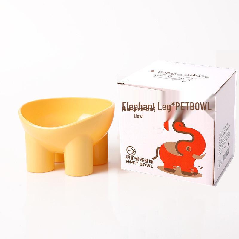 High-Foot Cat Bowl: Non-Slip, Anti-Tip, Slanted Design for Pet Neck Protection.