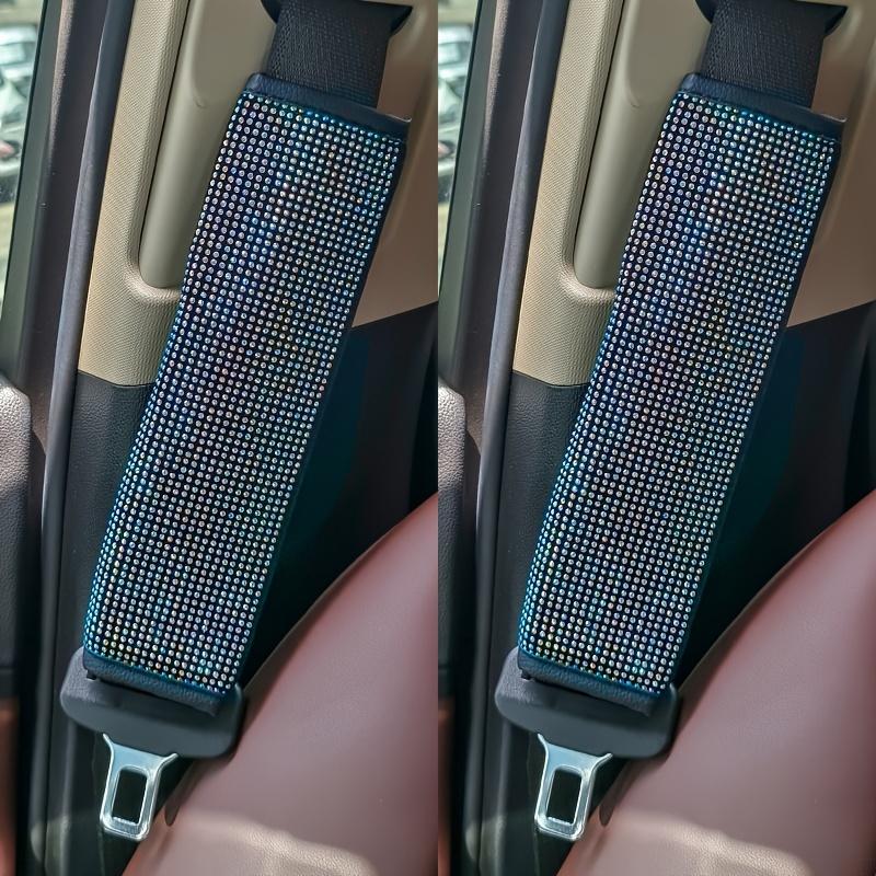 

2 шт., чехол для ремня безопасности с бриллиантовым кристаллом, блестящие накладки на плечи автомобильного ремня безопасности, защитные подушки, декоративные автомобильные аксессуары для женщин