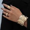 Irregular Ring Opening Bangle Gold Silver Color Bangle Ring Set Spiral Multilayer Bracelet Jewelry