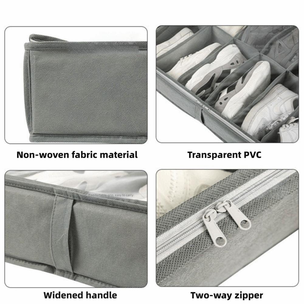 12 Grids Shoes Storage Bag Non-woven Fabric Shoes Organizer Breathable Shoe Storage Bin  Closet