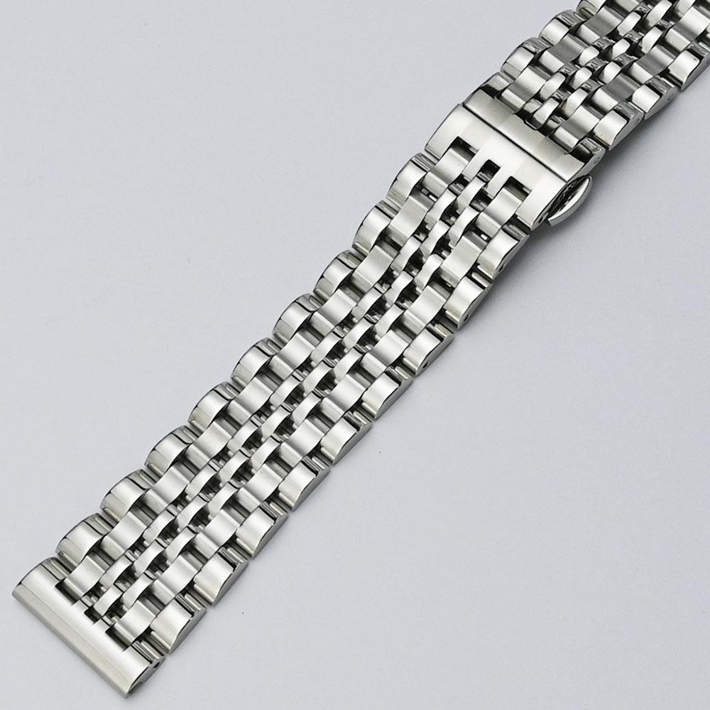 

Универсальный браслет из нержавеющей стали с изогнутым концом, мужские металлические ремешки для часов, сменный аксессуар 20 мм 22 мм 22mm серебряный