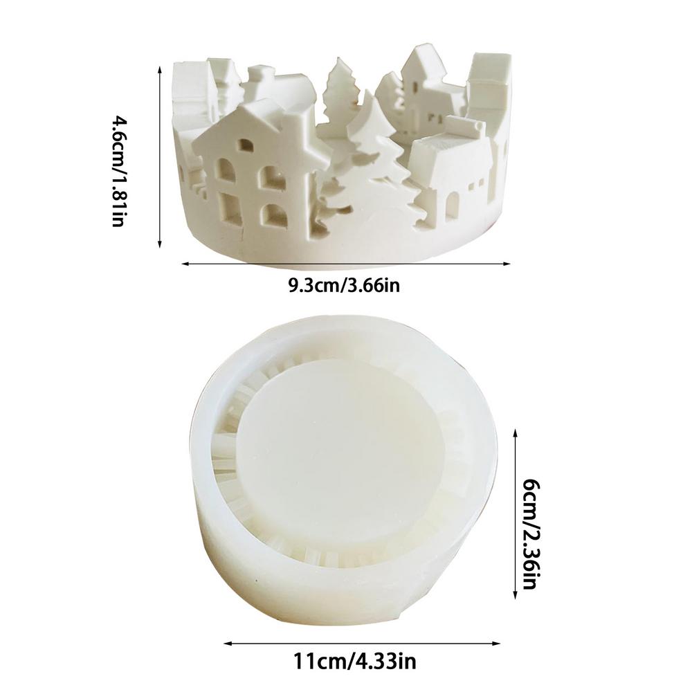 

Силиконовая форма для подсвечника Tealight, силиконовые формы для подсвечника в виде домика на елке, силиконовые формы для бетона в виде домика на елке белый