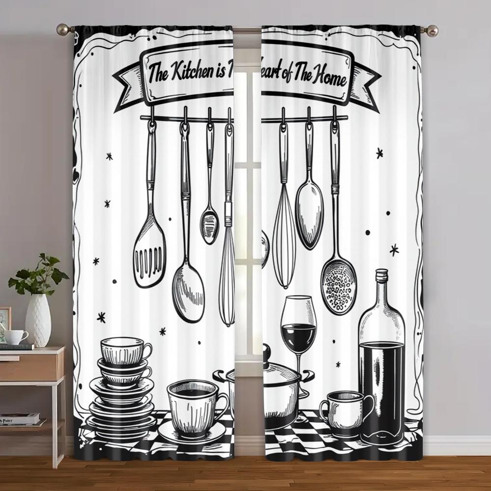 2pcs, Curtain Set Classic Plaid Machine Washable Fabric (without Rod) All Seasons Ldeal for Living Room, Bedroom, Kitchen,