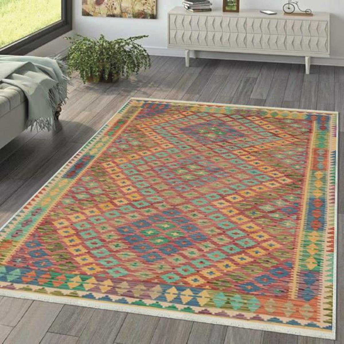 

Декоративный нескользящий моющийся ковер с цифровой печатью DOT-HT-652 40 x 60 белый