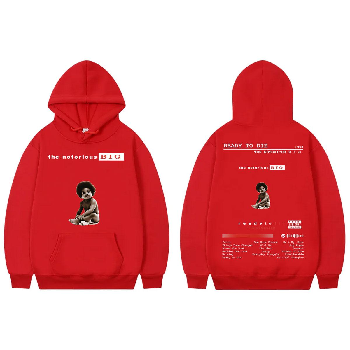 

Худи рэпера The Notorious B.I.G. Мерч с альбома Ready To Die Пуловеры Мужская Женская Одежда Мода Хип-Хоп Толстовки Streetwear S