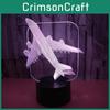 3d Airplane Night Light Kids Bedside Lamp 16 Colors Changing With Control Remote