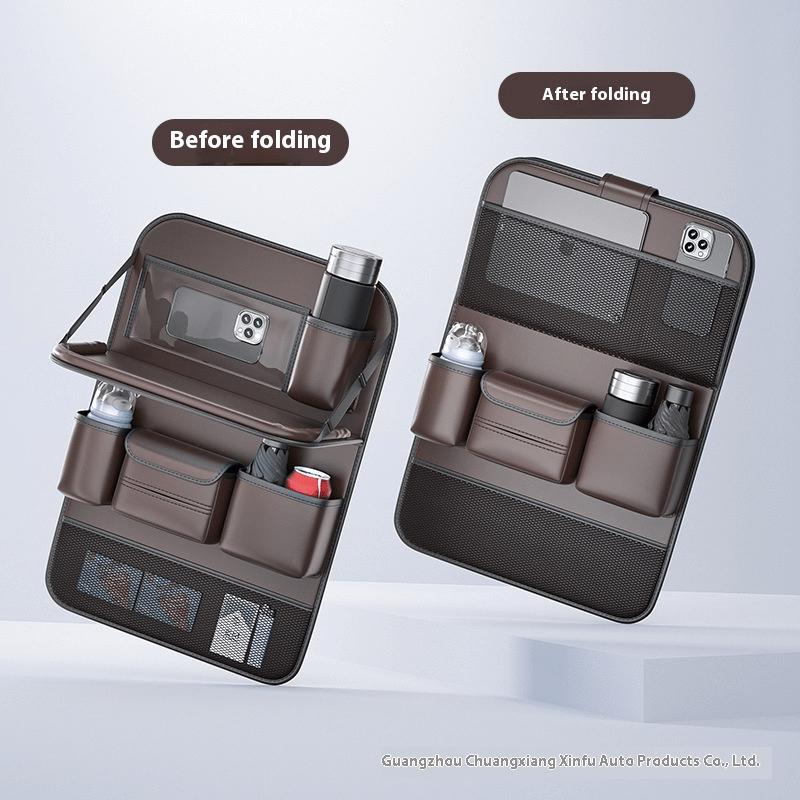 Leather car back seat storage bag, foldable table back seat car storage bag, PVC car back seat storage bag,