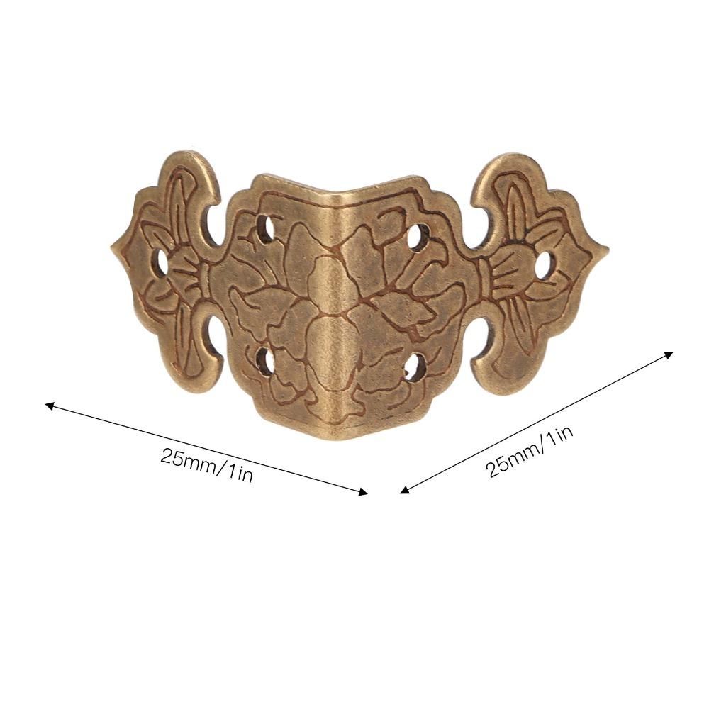 10sets Brackets Copper Corner Protector Vintage Bronze Box Corner Protector Brass Furniture Corner Protection Cabinets