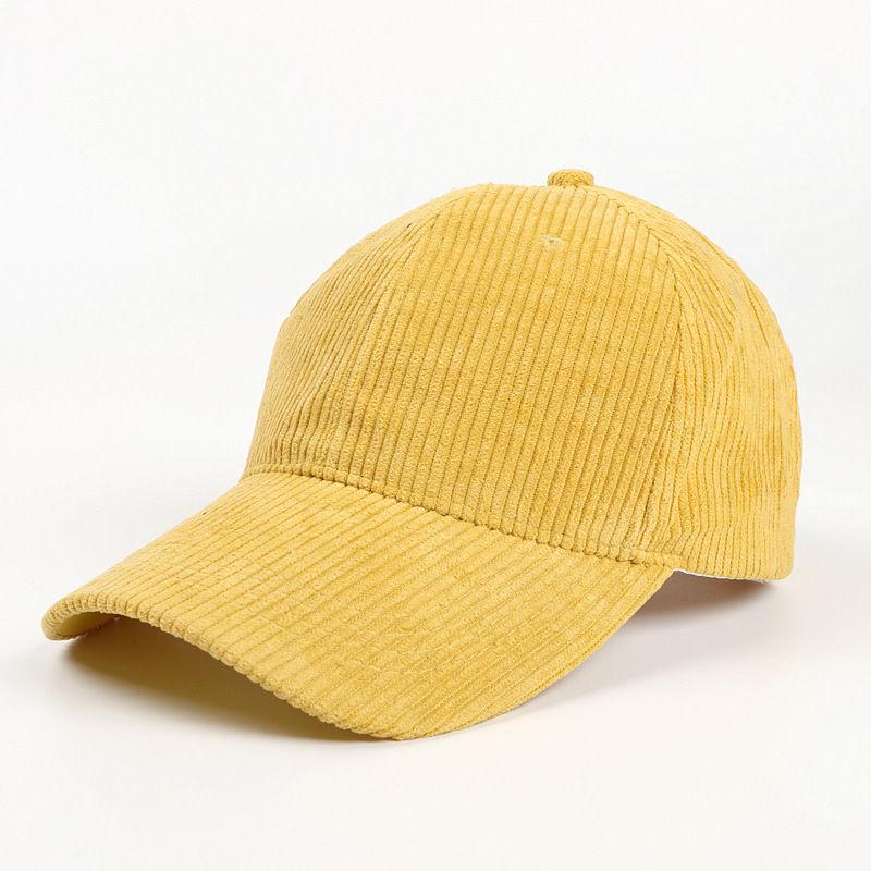 Baseball Cap Corduroy Hat Adjustable Curved Visor Vintage Solid Plain Men Women Casual Caps GZW
