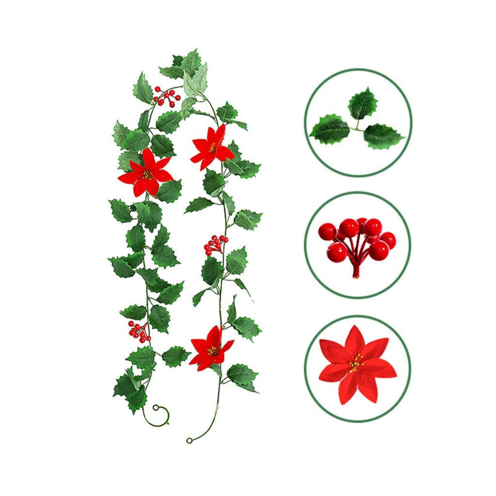 2m Artificial Flower Vine, Fake Flower Vine, Plastic Flower, Pipe Cover, Balcony Decoration