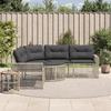 VidaXL Garden Sofa and Cushions and L-shaped Rattan Footrest, Outdoor Sofa, Outdoor Sofa In the Shape of 365898