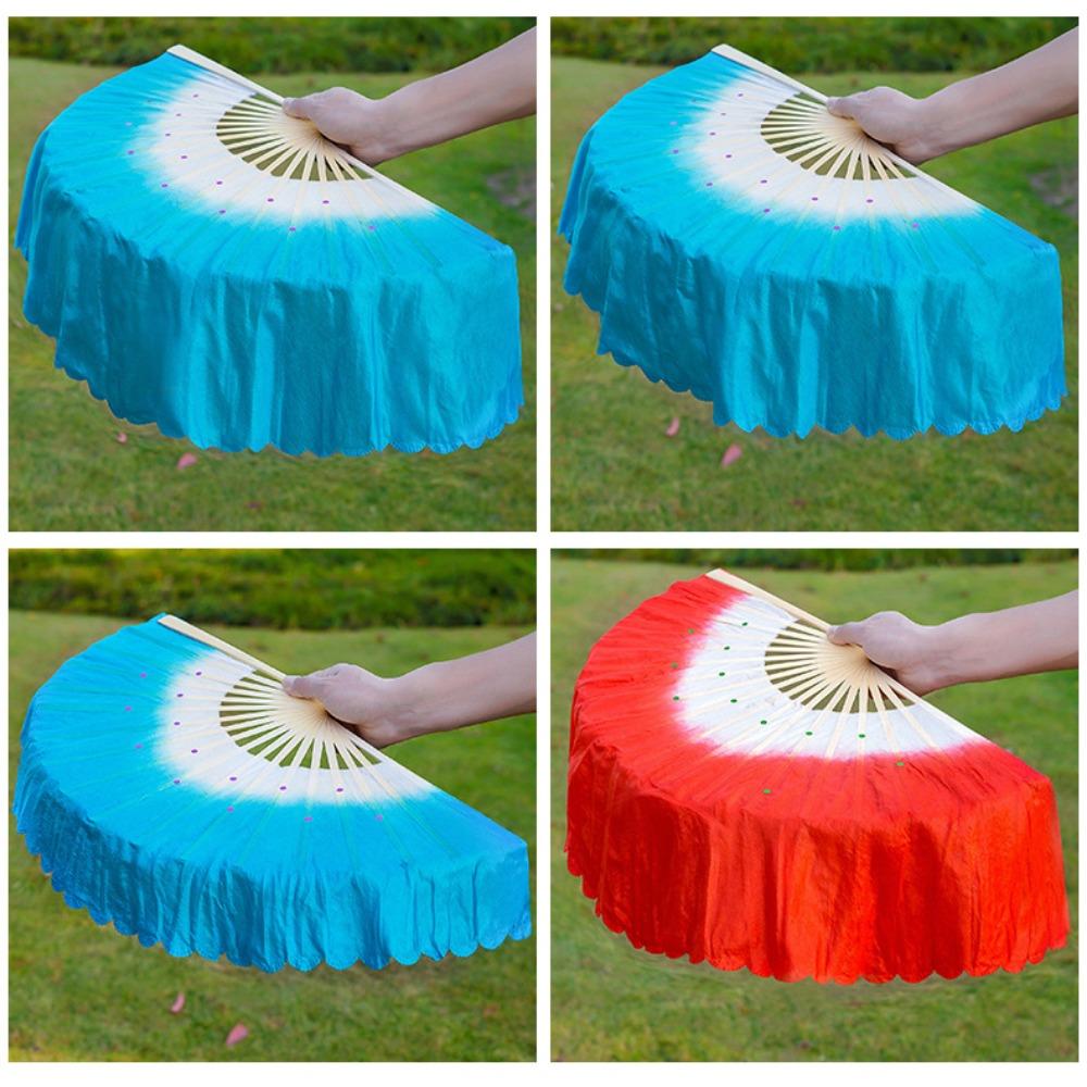 31cm Bamboo Chinese Short Bellydance Fan Multicolors Bamboo Fans Yangko Dance Prop Performance