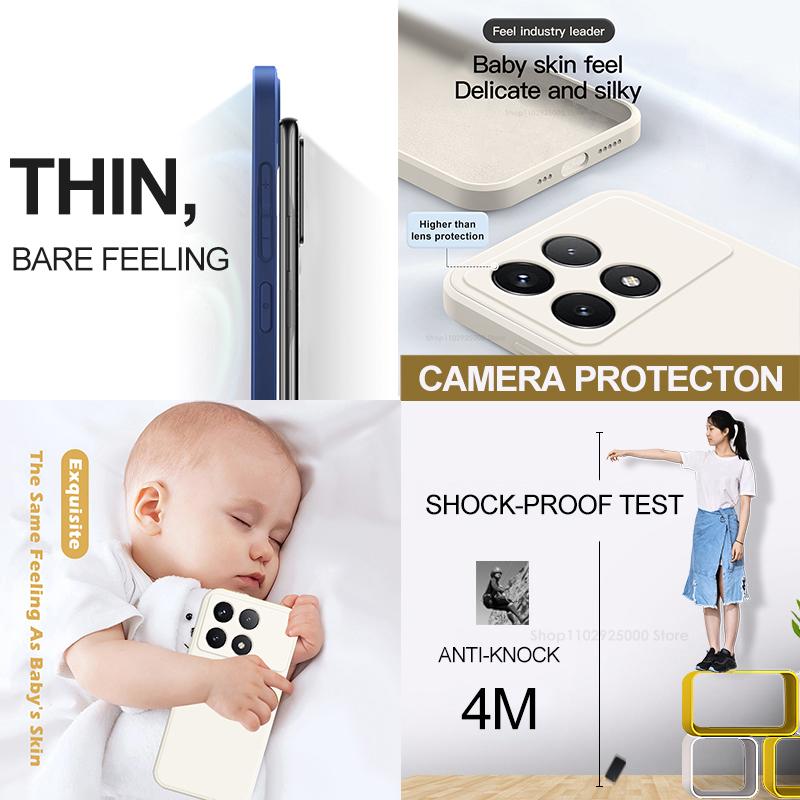 Pro Poco X6 Pro Pouzdro Tekuté Silikonové Pouzdro na Telefon Pro Xiaomi Poco X6 Pro 5G Měkký Kryt