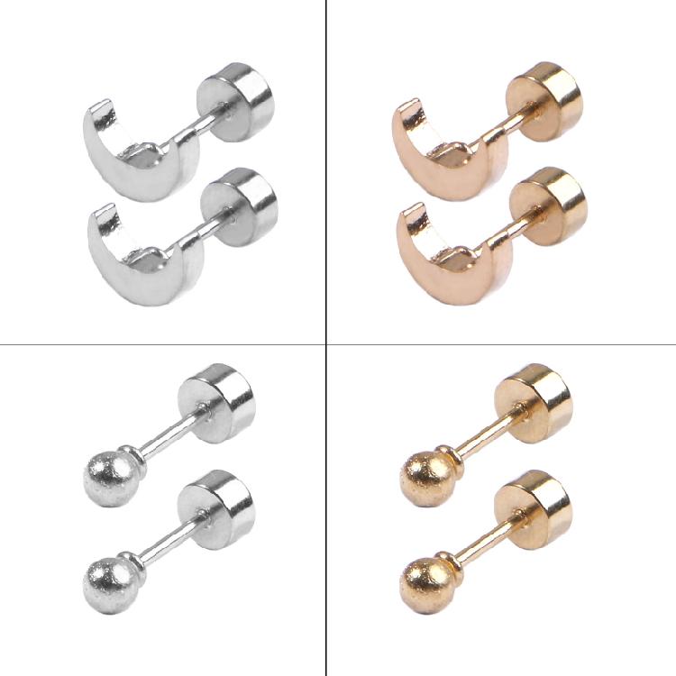 18-Pair Tiny Stud Earrings Star Moon for Triangle Ball Screwback Earrings for Un