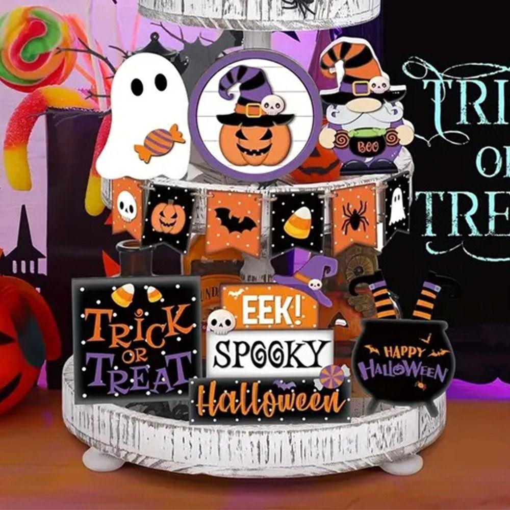 Halloween Tiered Tray Decor Set Cute Farmhouse Halloween Decor  Party Supplies