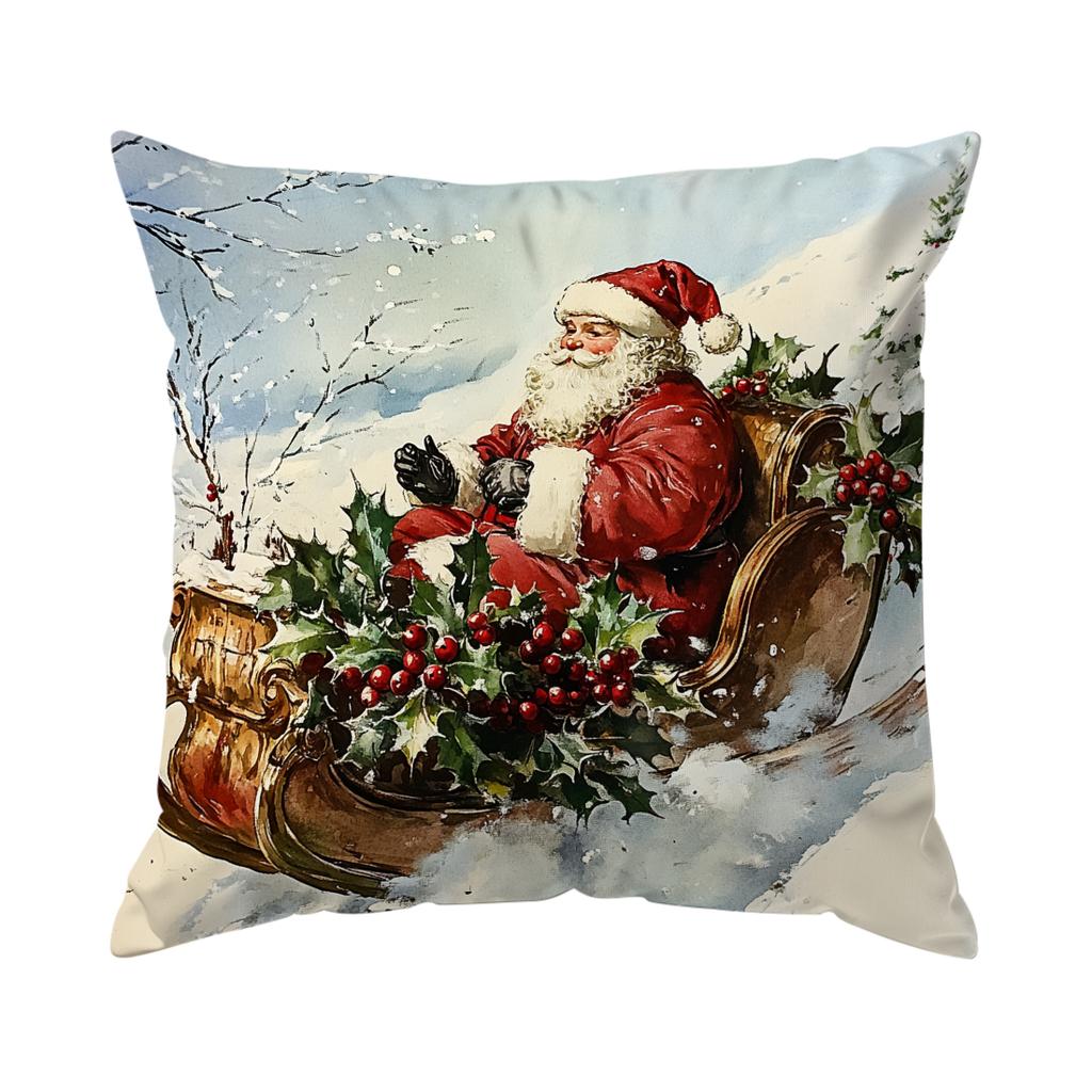 Vintage Christmas Decoration Pillowcase Bedroom Sofa Cushion Cover 100% Polyester Living Room Cushion Pillowcase Home Decor